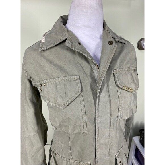 Mason's Woman Rites EU Size 42 Embroidered Studded Green Utility Jacket Full Zip - Picture 14 of 16